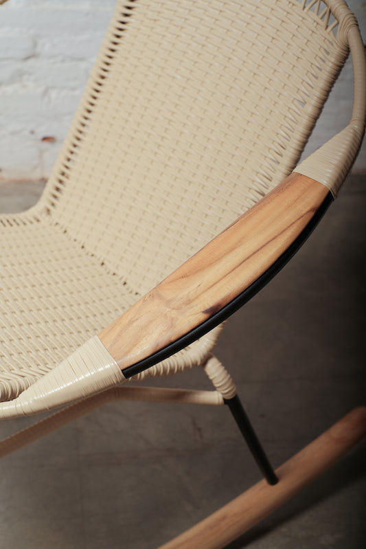 Tucurinca Rocking Chair – Indoor & Outdoor Use, Teak Wood Arms & rockers