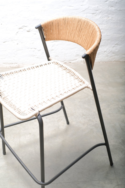 Maye Counter Stool – Handwoven Danish Cord & Cabuya Seat