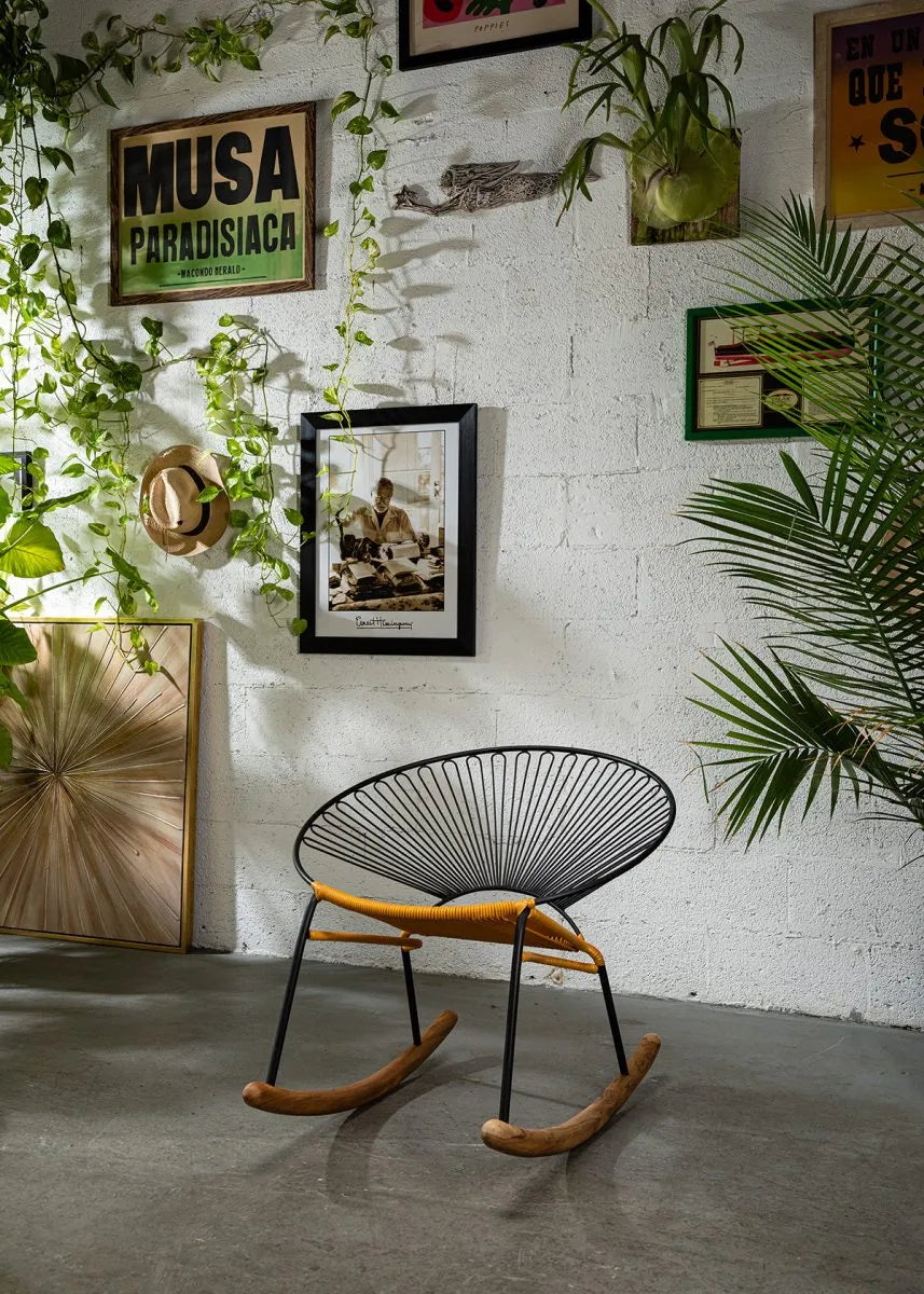 La Purohierro Dijon Rocking Chair – Handmade Wrought Iron Rocker with Elegant Design