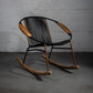 Solido Black Rocking Chair with Copper Frame – Modern Indoor & Outdoor Teak Rocker