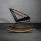 Solido Black Rocking Chair with Copper Frame – Modern Indoor & Outdoor Teak Rocker