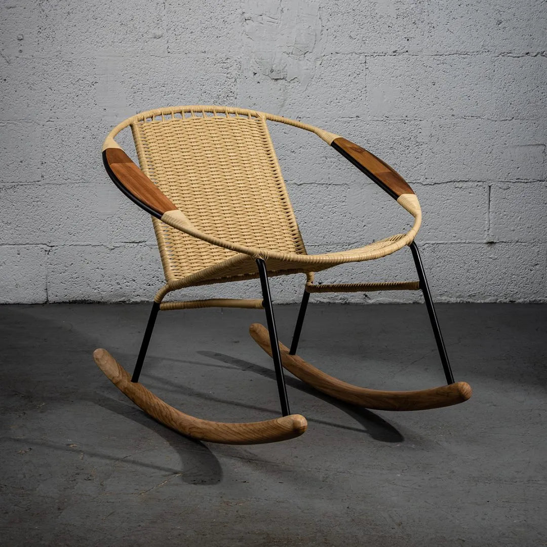 Tucurinca Rocking Chair – Indoor & Outdoor Use, Teak Wood Arms & rockers