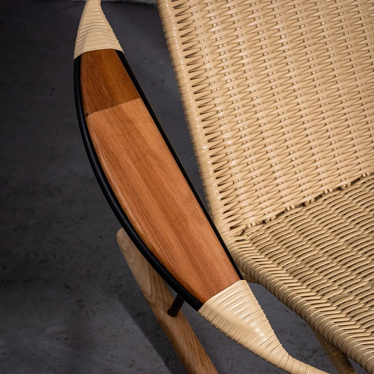 Tucurinca Rocking Chair – Indoor & Outdoor Use, Teak Wood Arms & rockers