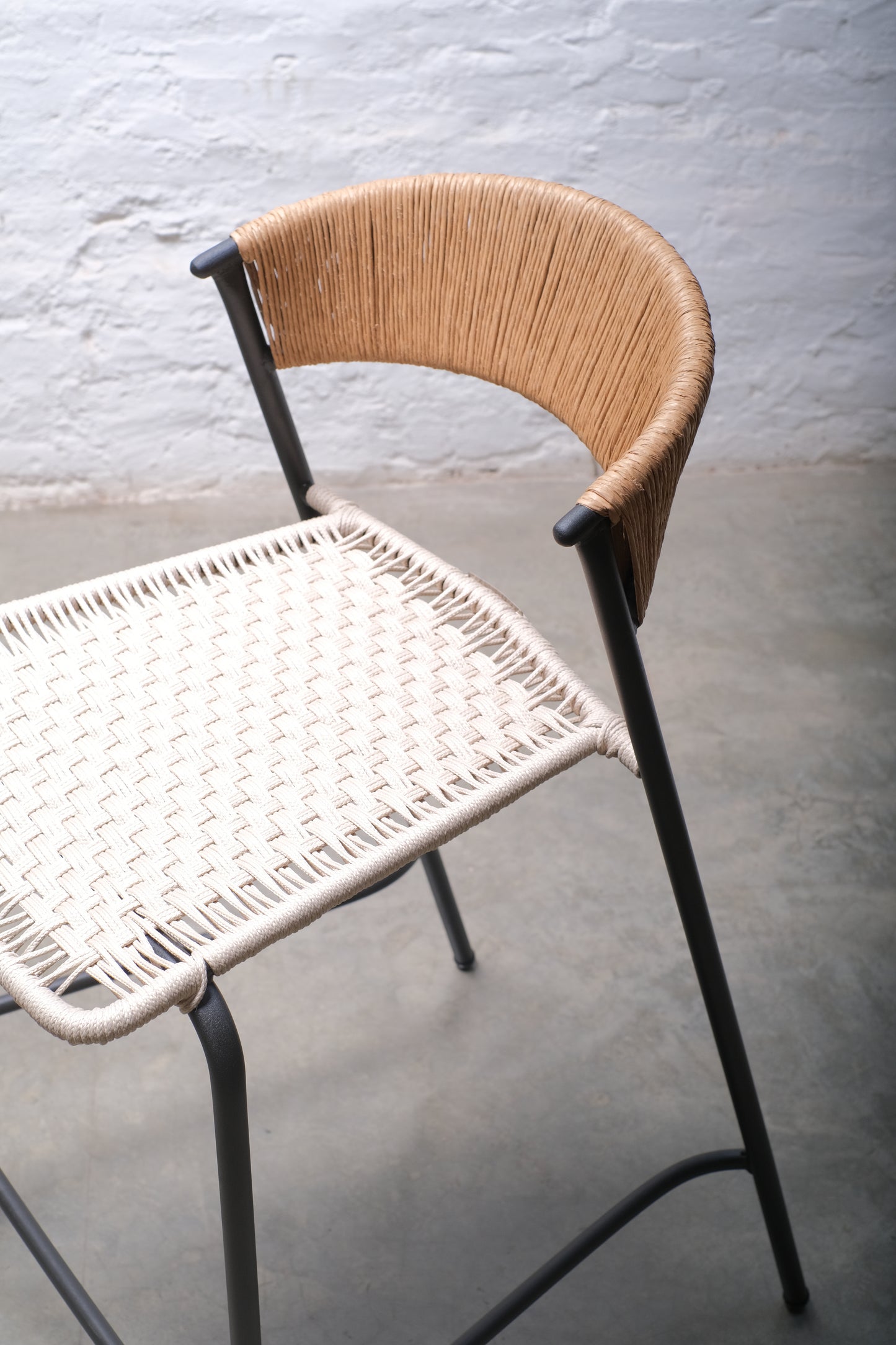 Maye Counter Stool – Handwoven Danish Cord & Cabuya Seat