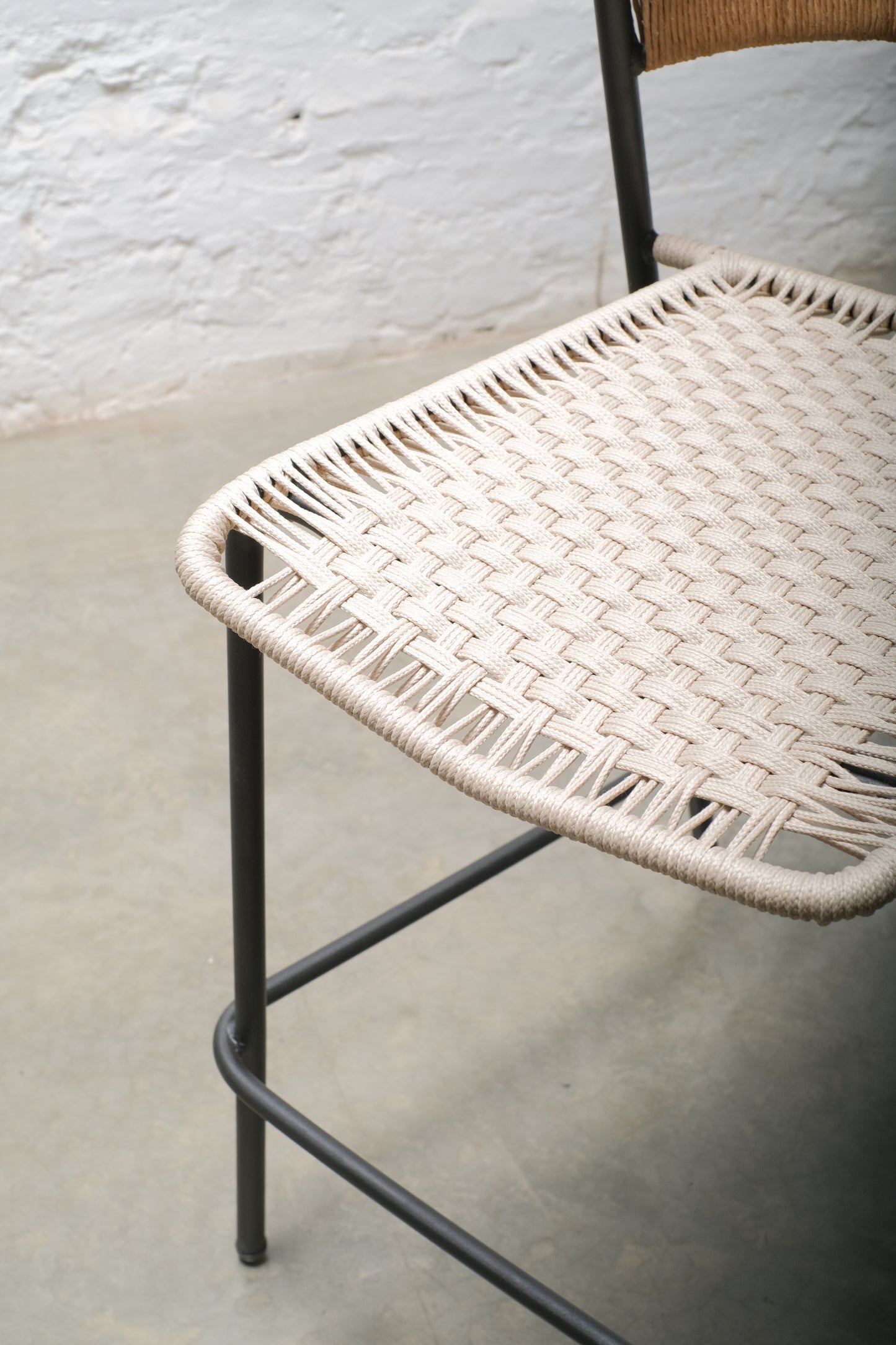 Maye Counter Stool – Handwoven Danish Cord & Cabuya Seat