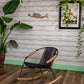 Solido Black Rocking Chair with Copper Frame – Modern Indoor & Outdoor Teak Rocker