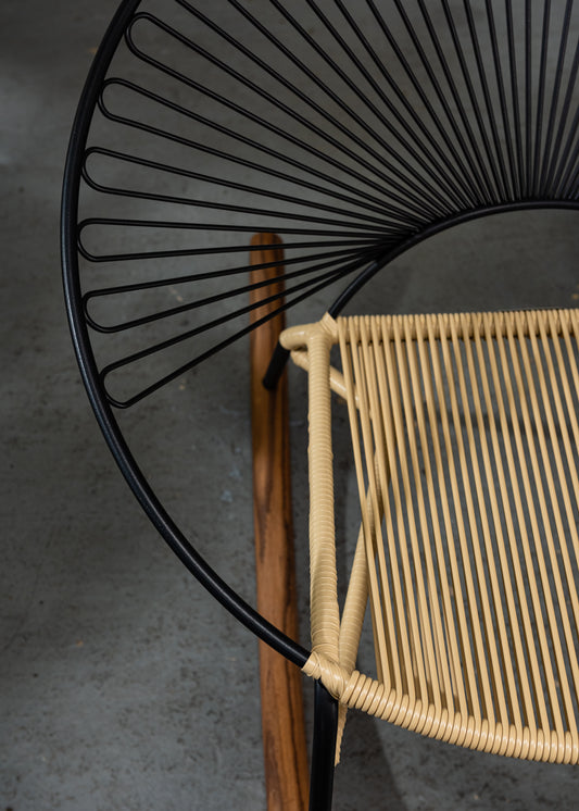 La Purohierro Rocking Chair Beige– Indoor & Covered it outdoor Use, Minimalist Tropical Design