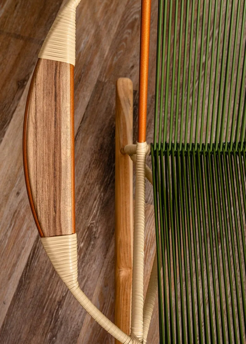 Solido Verde Rocking Chair – Handwoven Modern Outdoor Lounger