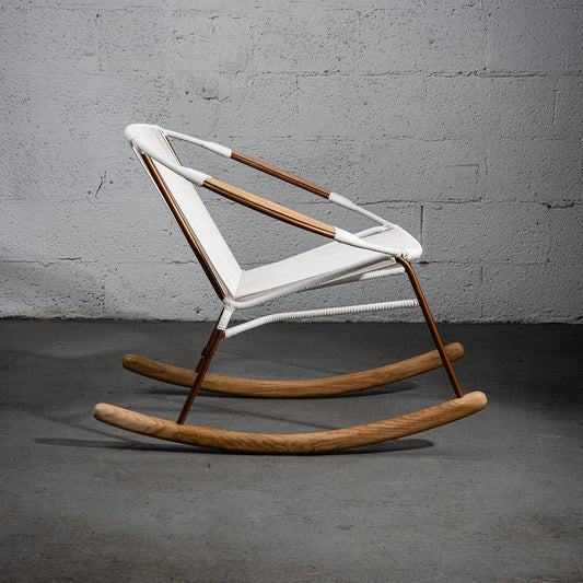 Solido Modern Rocking Chair White – Indoor & Outdoor Rocker Recliner for Timeless Comfort