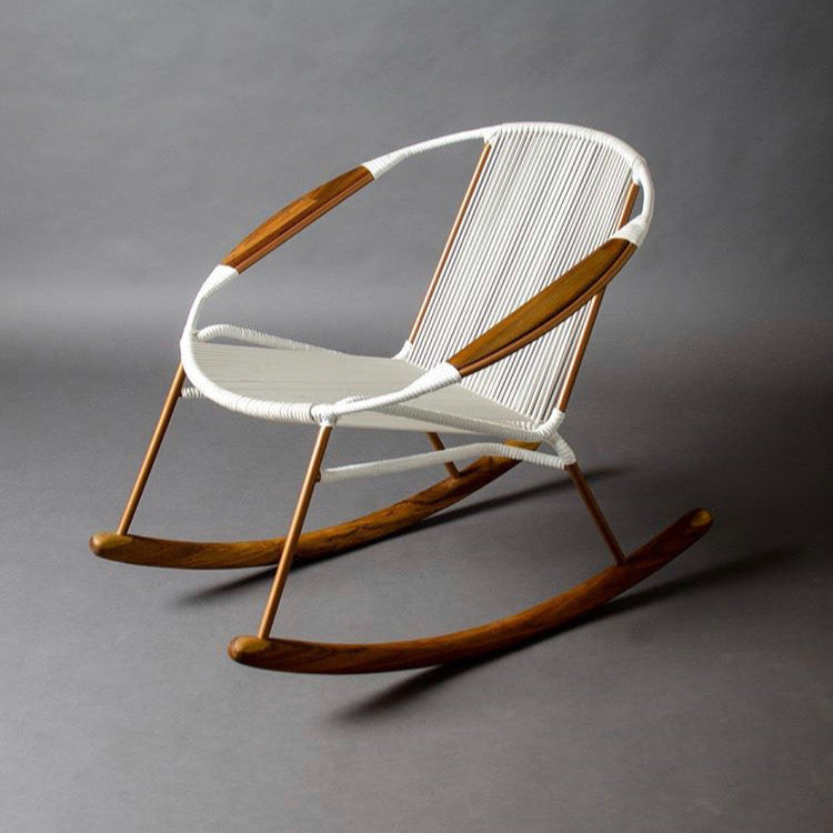Solido Modern Rocking Chair White – Indoor & Outdoor Rocker Recliner for Timeless Comfort